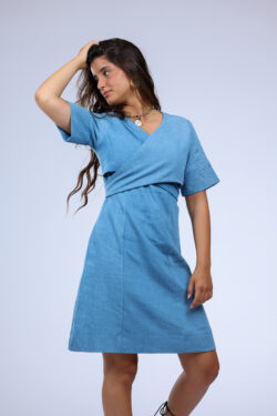 שמלת מעטפת ג׳ינס