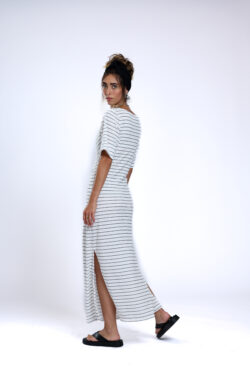 ⁦שמלת נטע קשירה פסים⁩ – תמונה ⁦2⁩