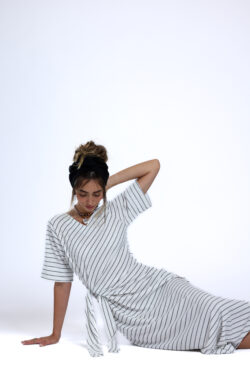 ⁦שמלת נטע קשירה פסים⁩ – תמונה ⁦6⁩