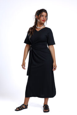 ⁦שמלת נטע קשירה שחור⁩ – תמונה ⁦2⁩