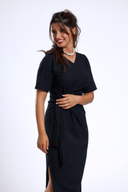 ⁦שמלת נטע קשירה שחור⁩ – תמונה ⁦4⁩