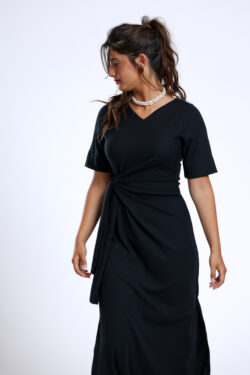 ⁦שמלת נטע קשירה שחור⁩ – תמונה ⁦5⁩