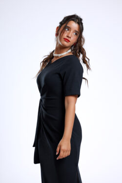 ⁦שמלת נטע קשירה שחור⁩ – תמונה ⁦10⁩