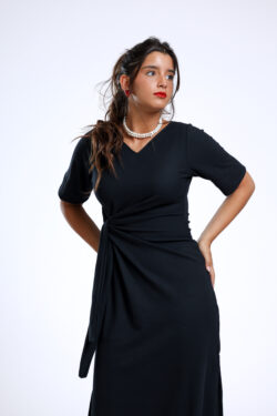 ⁦שמלת נטע קשירה שחור⁩ – תמונה ⁦9⁩