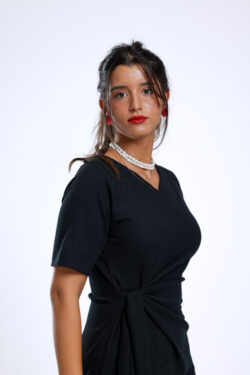 ⁦שמלת נטע קשירה שחור⁩ – תמונה ⁦7⁩