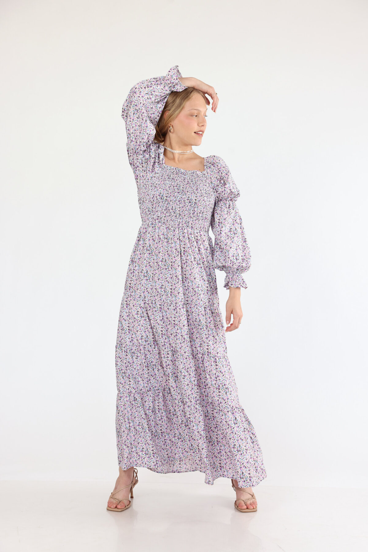 ⁦שמלת נריה גווני חום⁩ – תמונה ⁦3⁩