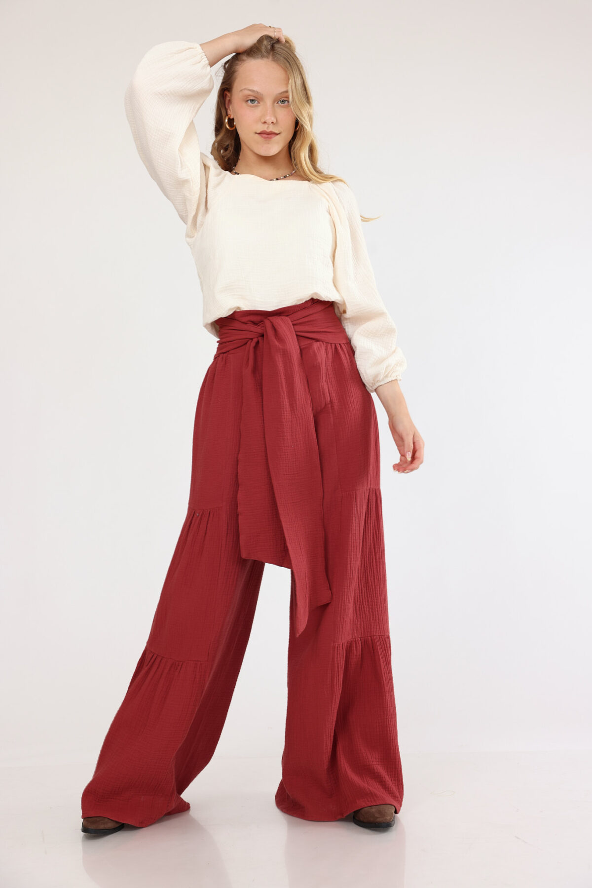 ⁦מכנס אמילי בורדו⁩ – תמונה ⁦6⁩