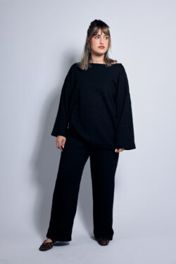 ⁦חולצת סריג שחורה⁩ – תמונה ⁦4⁩