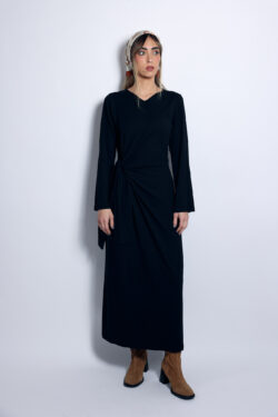 שמלת נטע קשירה שחורה