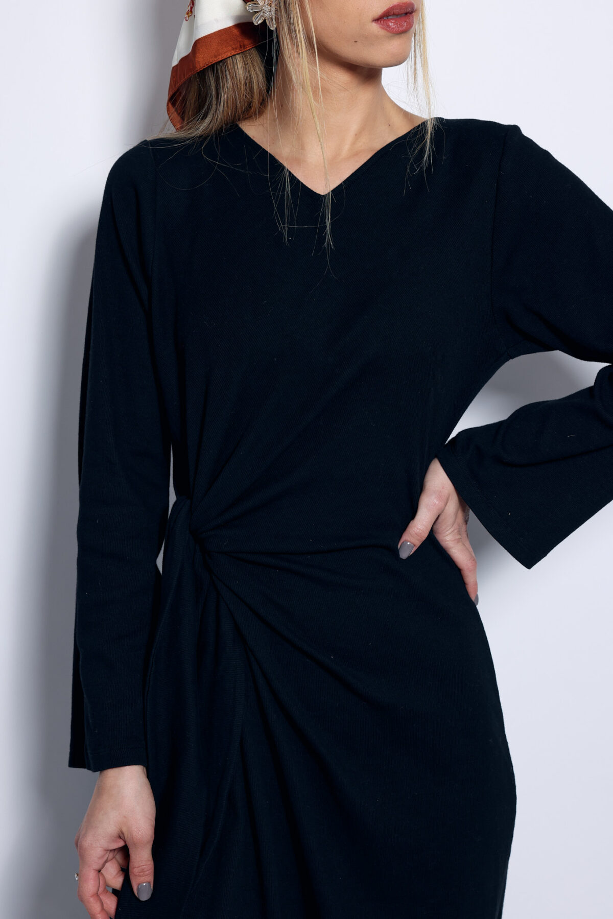 ⁦שמלת נטע קשירה שחורה⁩ – תמונה ⁦8⁩