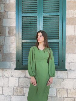 ⁦שמלת מעטפת נינה ירוקה⁩ – תמונה ⁦9⁩