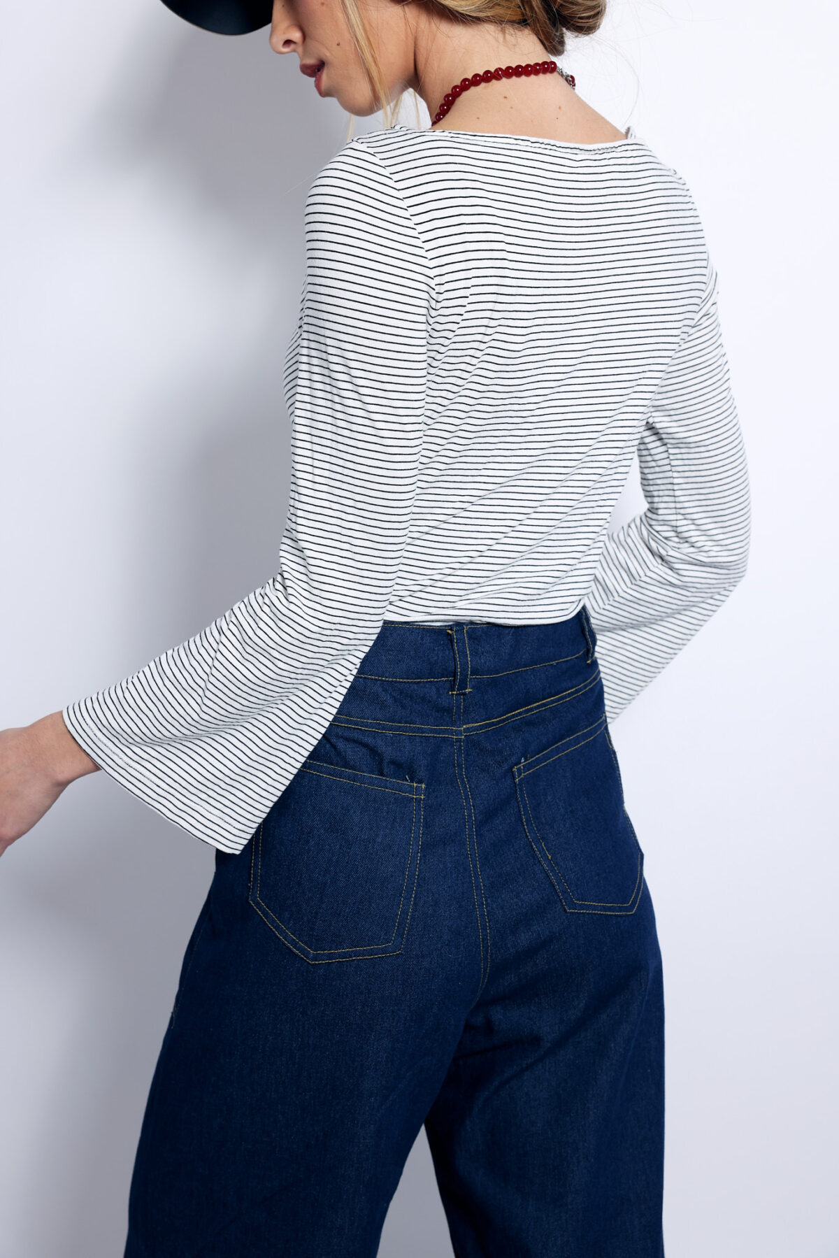 ⁦חולצת סריג סרינה פסים⁩ – תמונה ⁦4⁩