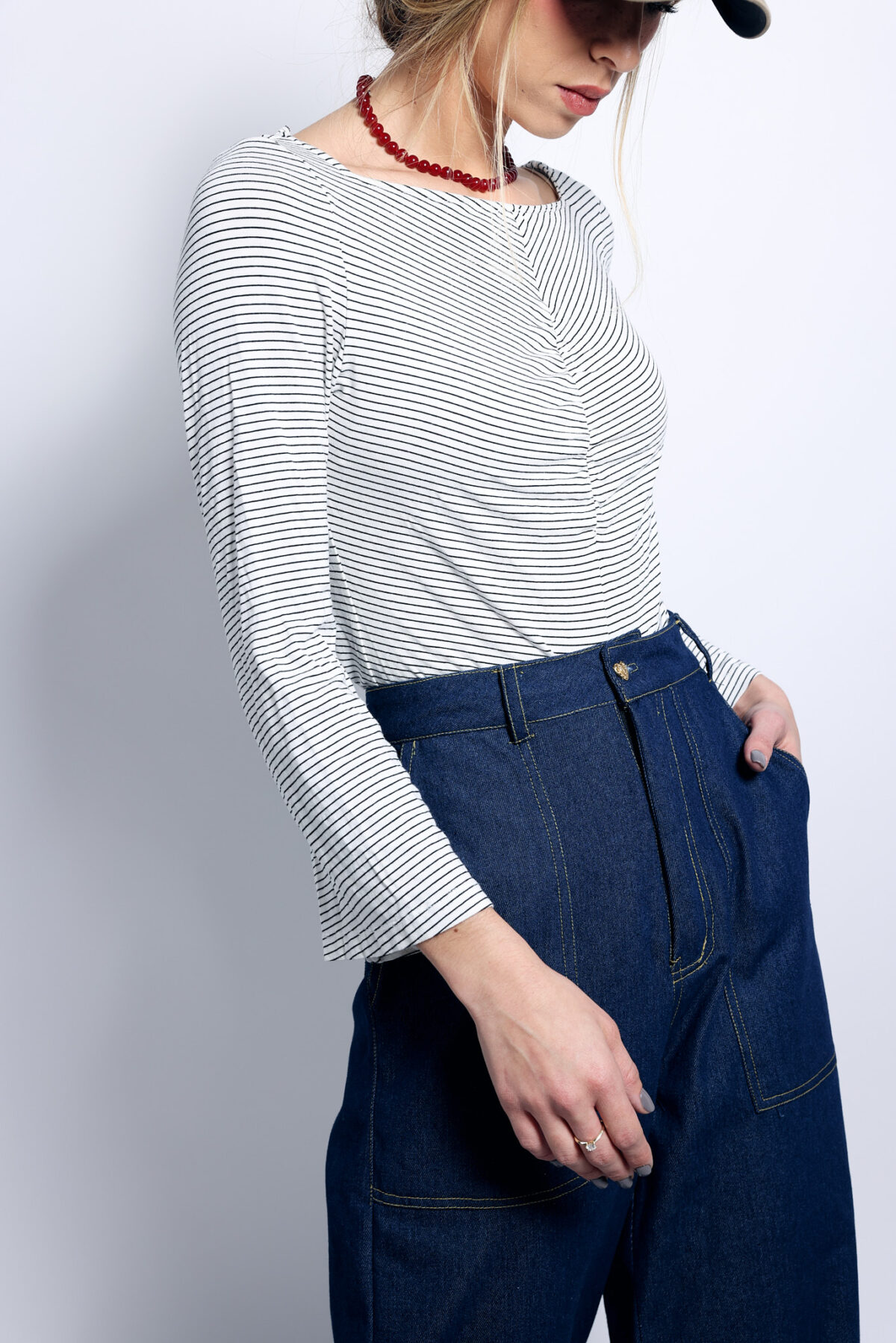 ⁦חולצת סריג סרינה פסים⁩ – תמונה ⁦2⁩