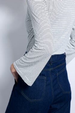 ⁦חולצת סריג סרינה פסים⁩ – תמונה ⁦5⁩