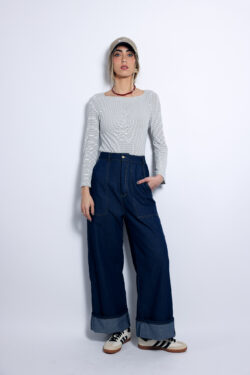 ⁦חולצת סריג סרינה פסים⁩ – תמונה ⁦3⁩