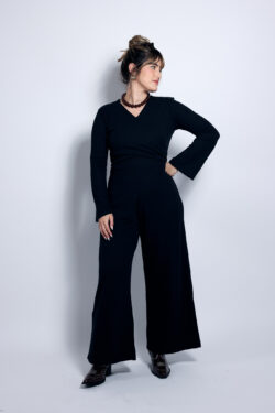 אוברול מעטפת סריג שחור