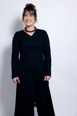 ⁦אוברול מעטפת סריג שחור⁩ – תמונה ⁦4⁩