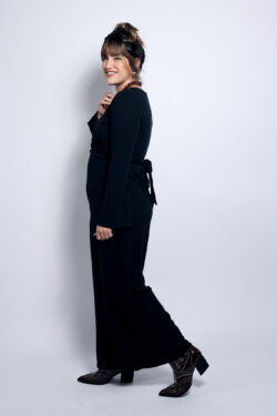 ⁦אוברול מעטפת סריג שחור⁩ – תמונה ⁦5⁩