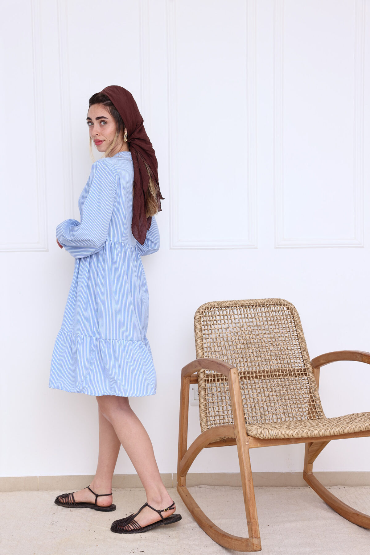 ⁦שמלת קומות פסים⁩ – תמונה ⁦4⁩