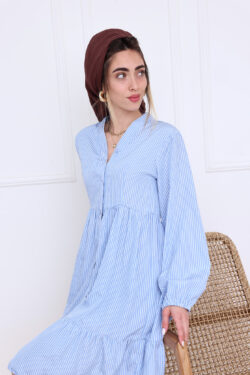 ⁦שמלת קומות פסים⁩ – תמונה ⁦5⁩