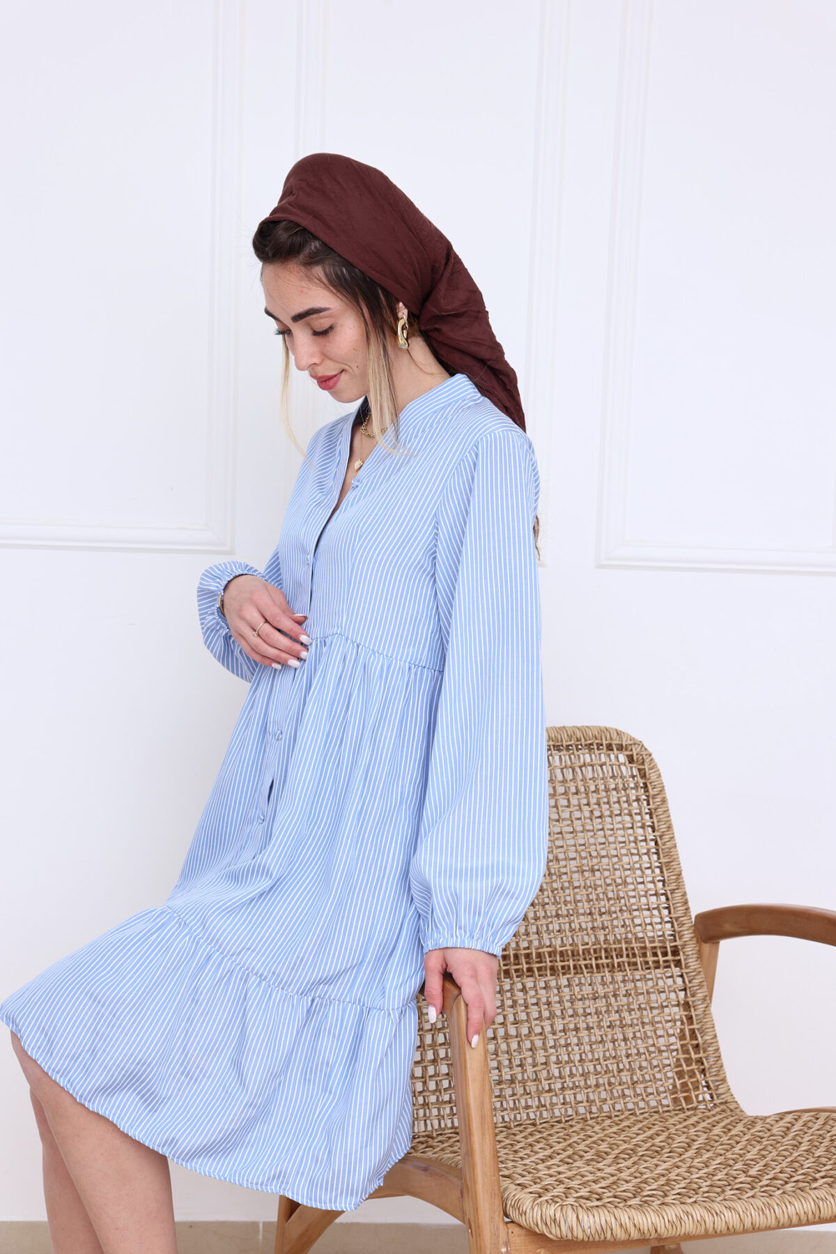 ⁦שמלת קומות פסים⁩ – תמונה ⁦7⁩