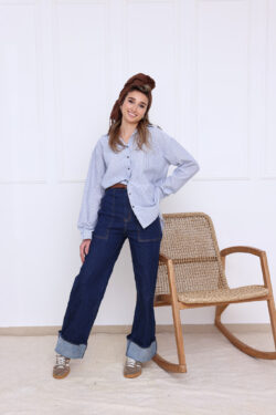 ⁦מכנס ג׳ינס כהה⁩ – תמונה ⁦2⁩