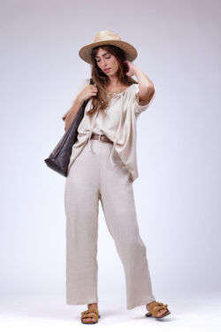 מכנס סריג נינה אבן