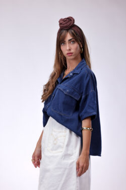 ⁦חולצת ג׳ינס כהה⁩ – תמונה ⁦5⁩