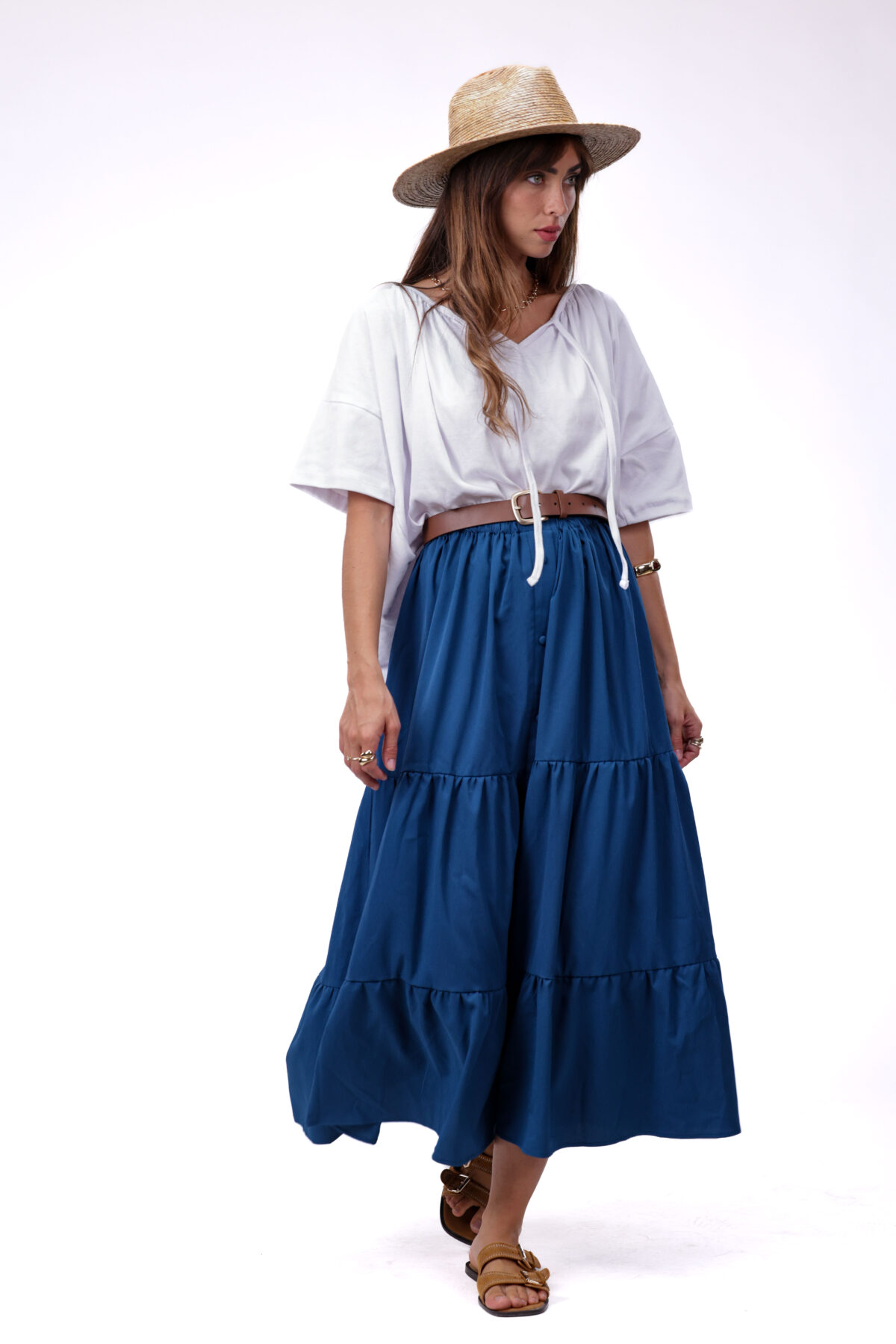 ⁦חולצת נינה לבנה⁩ – תמונה ⁦3⁩